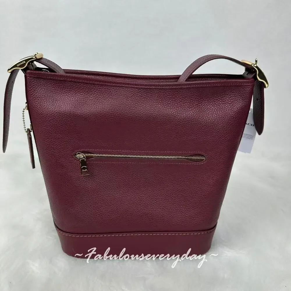 COACH Jude Duffle Bag Crossbody in Leather/Gold/Dark Wine CBH18 NWT